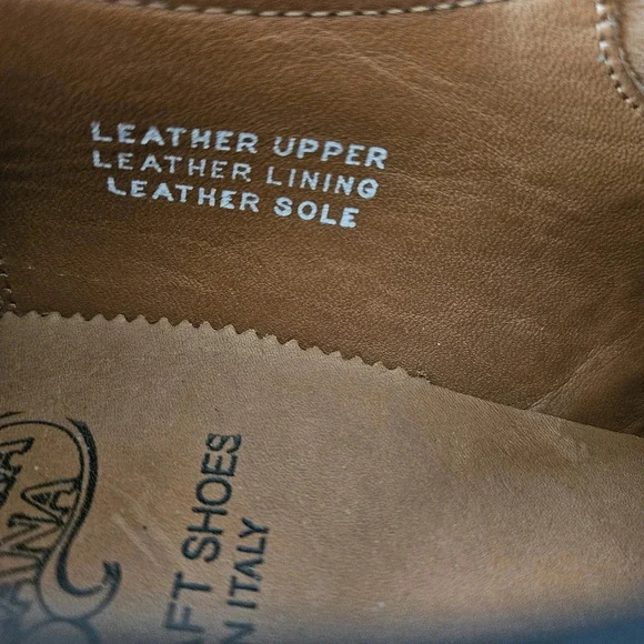 Calzoleria Toscana Men's Hand Craft Leather  Woven Shoes Brown Size 8. - Picture 15 of 16